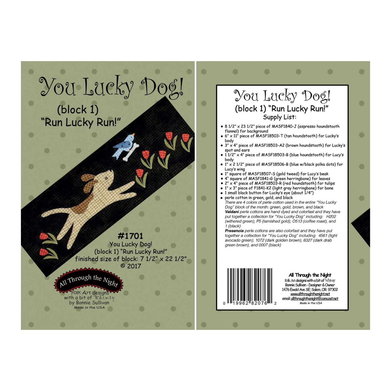 You Lucky Dog! Woolies Applique COMPLETE Quilt Pattern Set of 11 (NOT KIT)