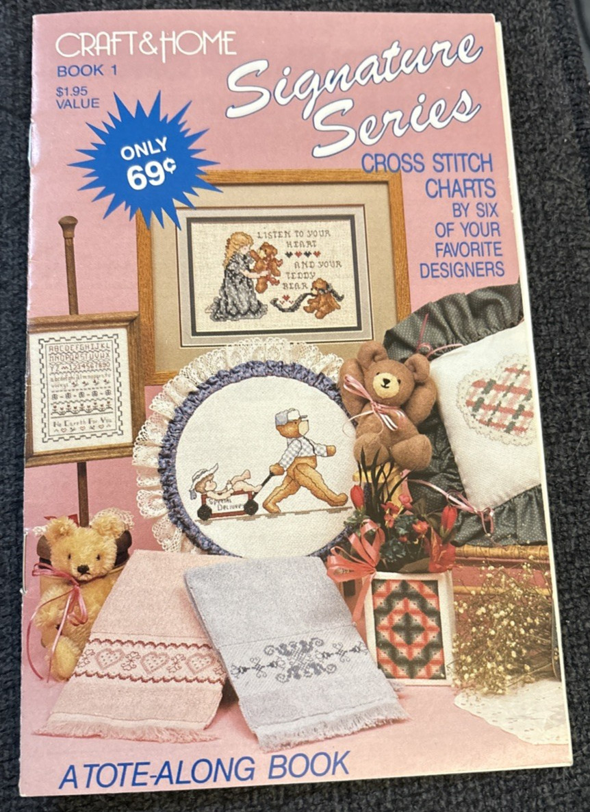 Vtg Rare Craft & Home Craft Home Signature Series Cross St Charts 1987 Book 1