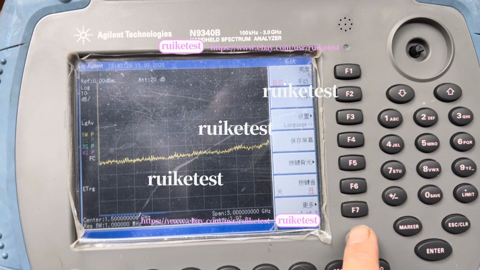 HP/Keysight Agilent N9340B Handheld RF Spectrum Analyzer (HSA), 3 GHz/
