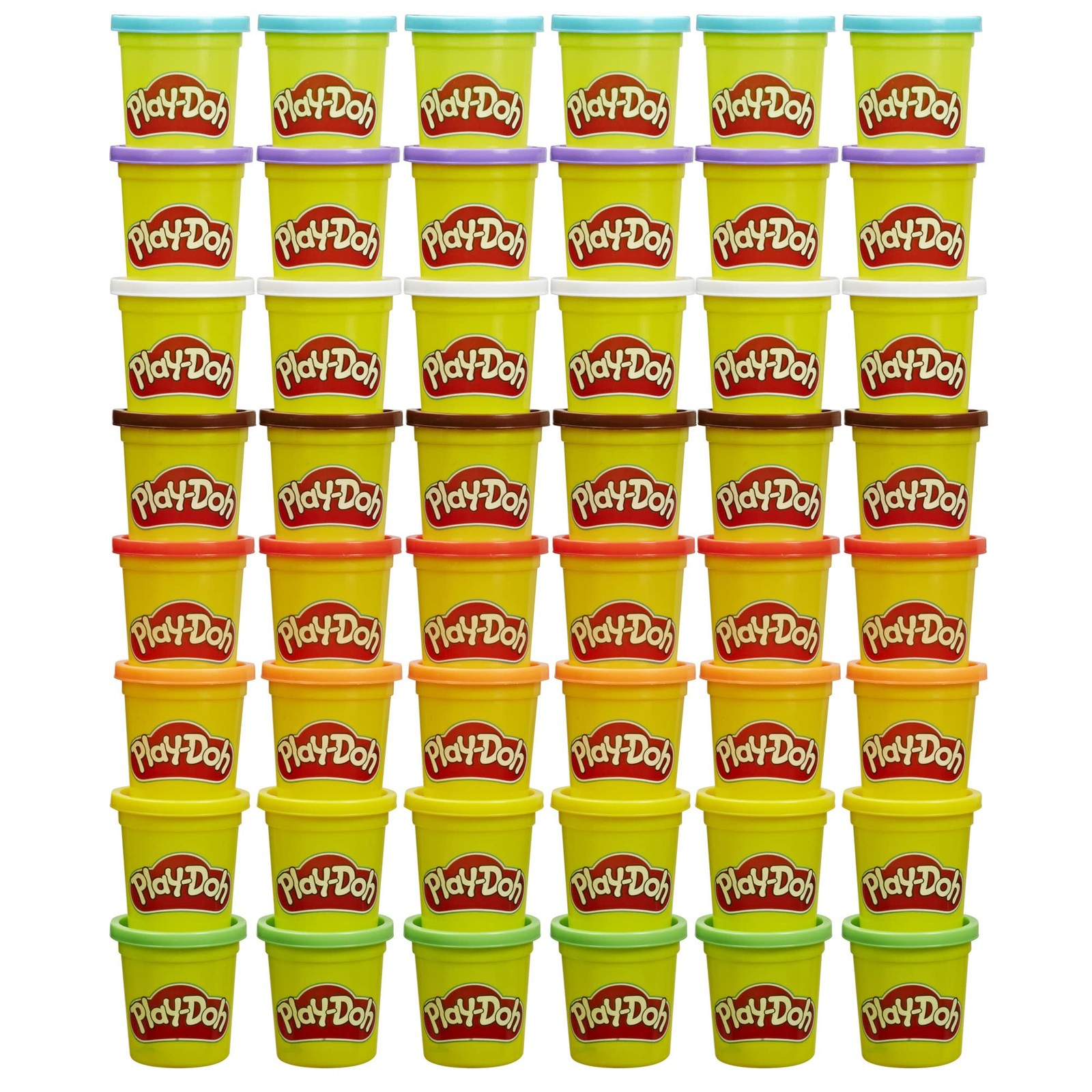 Play-Doh Bulk Pack 48 Pack, Blue,brown,green,orange,purple,red,white,yellow