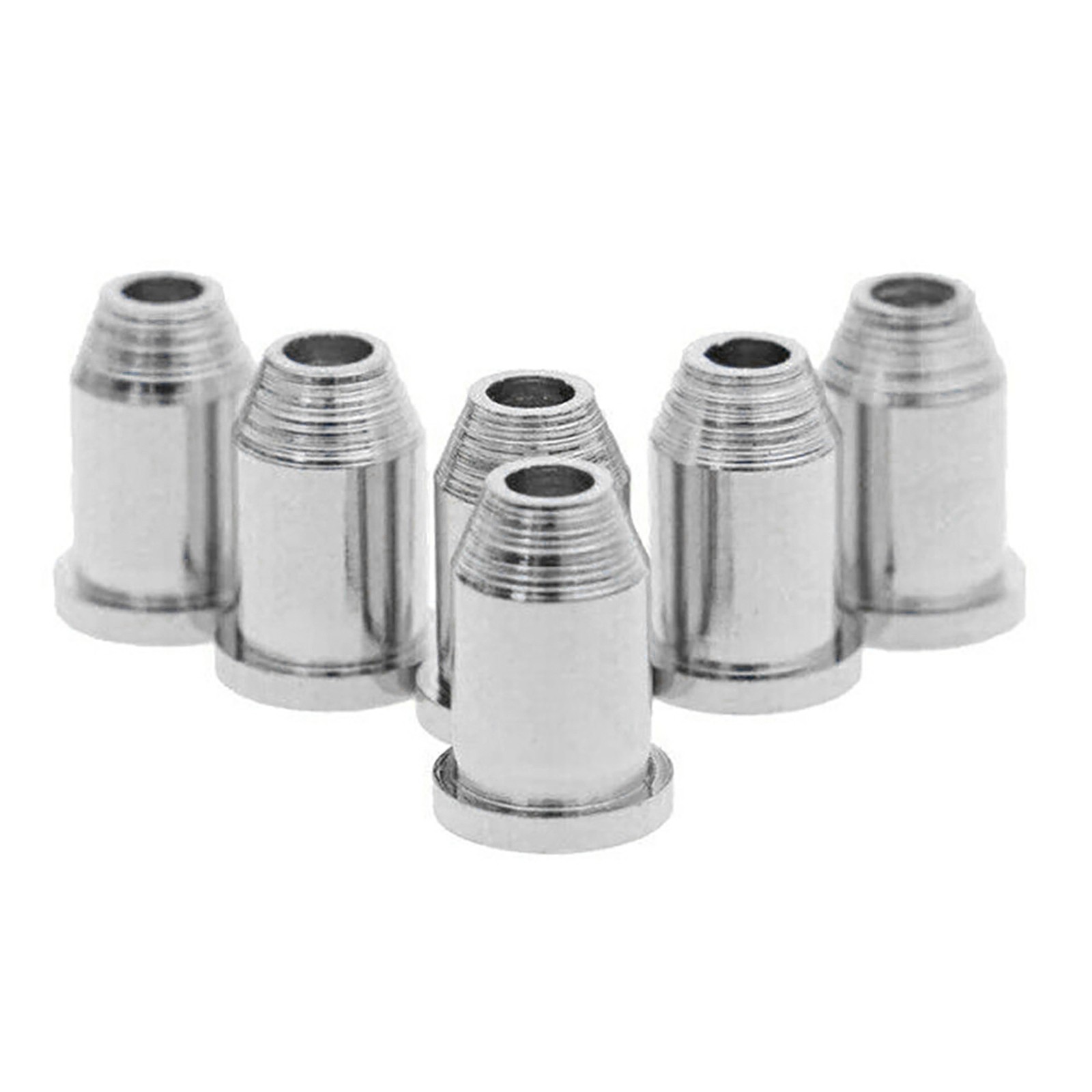 6PCS Through Body String Mounting Ferrules Set Chrome for Electric Guitar
