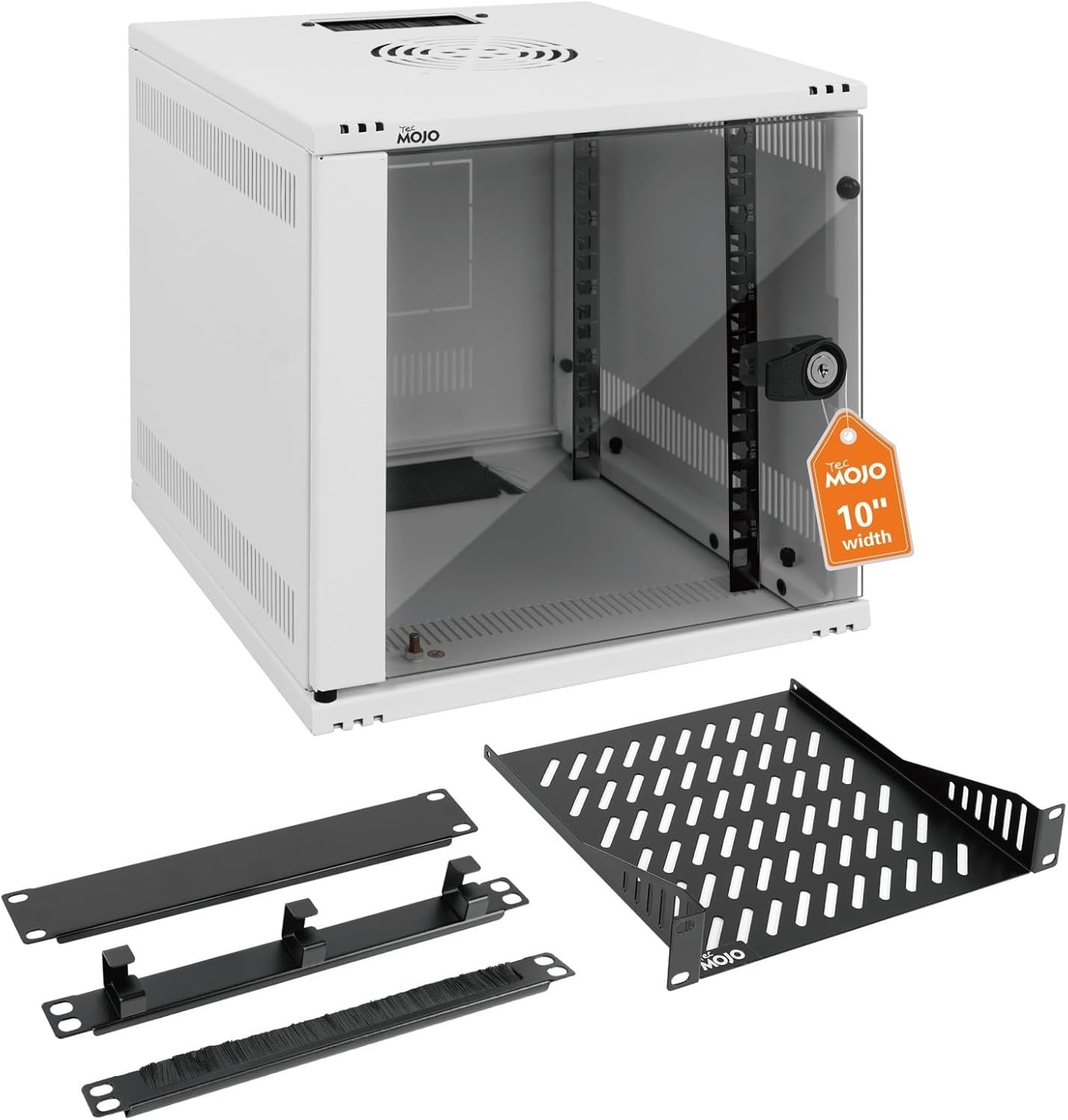 10" Wall Mount 6U Network Cabinet - 110Lbs Capacity, White Server Rack Set