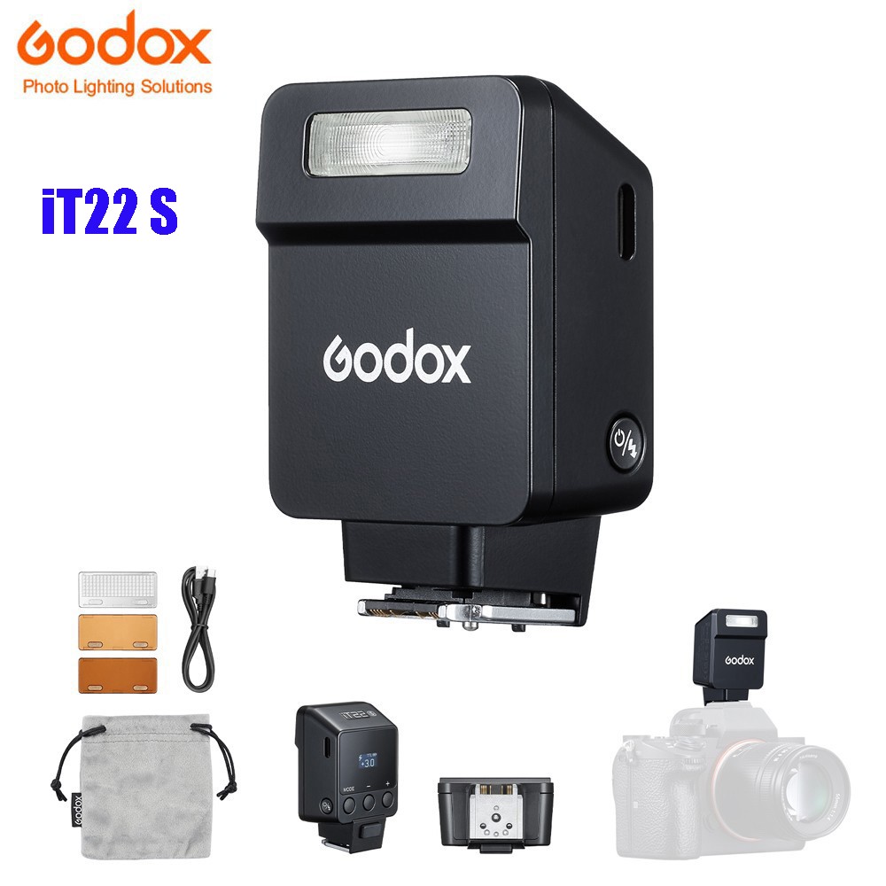 Godox iT22 S Mini TTL Flash for Sony Hot Shoe Triggering with Magnetic Diffuser