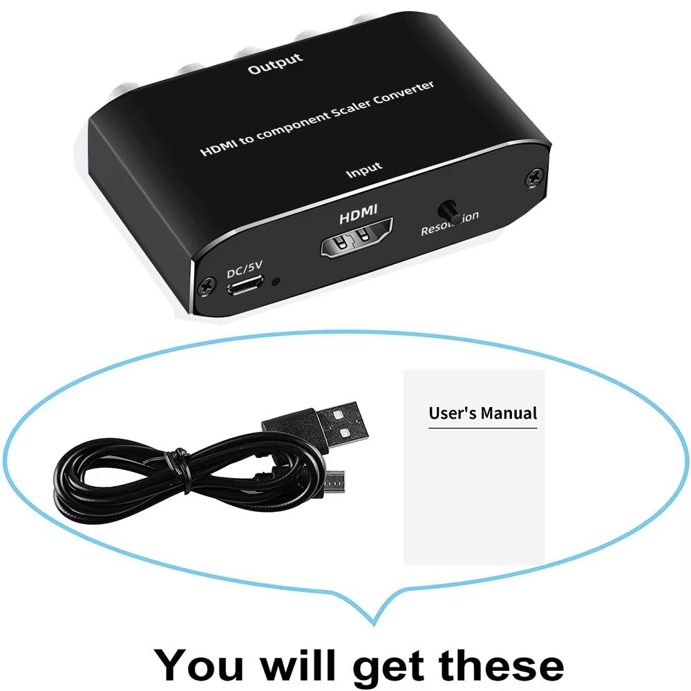 HDMI to Component Converter w/ Scaling HDMI to Ypbpr Scaler converter for DVD TV