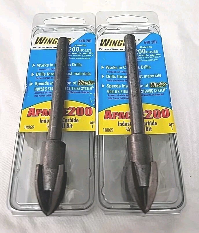 2 Everbilt WingIts Apache 200 3/4" in. Carbide Drill Bits Model 18069