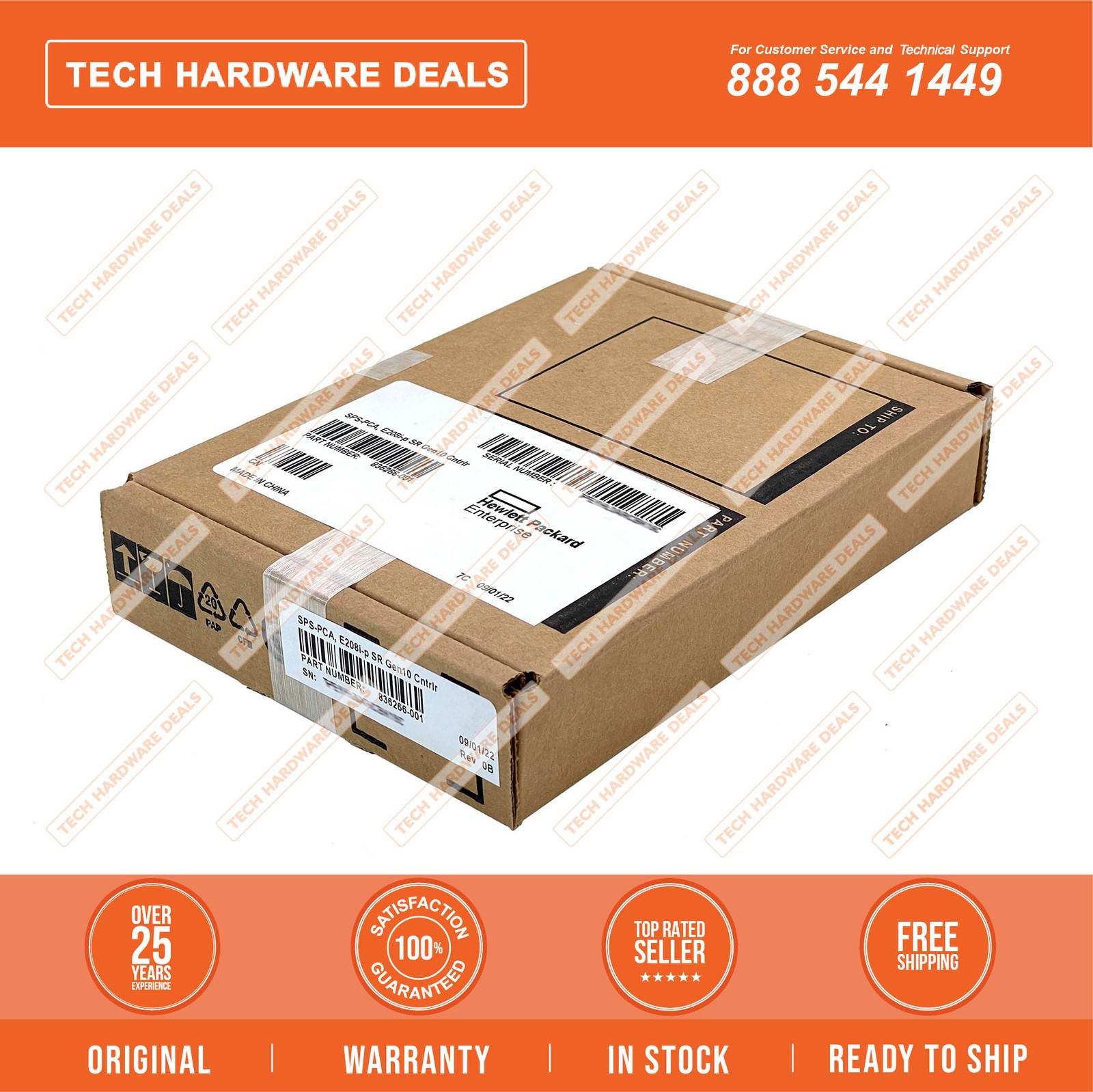 804394-B21  NEW SEALED HPE Smart Array E208i-p SR Gen10 (8 Internal Lanes/No Cac