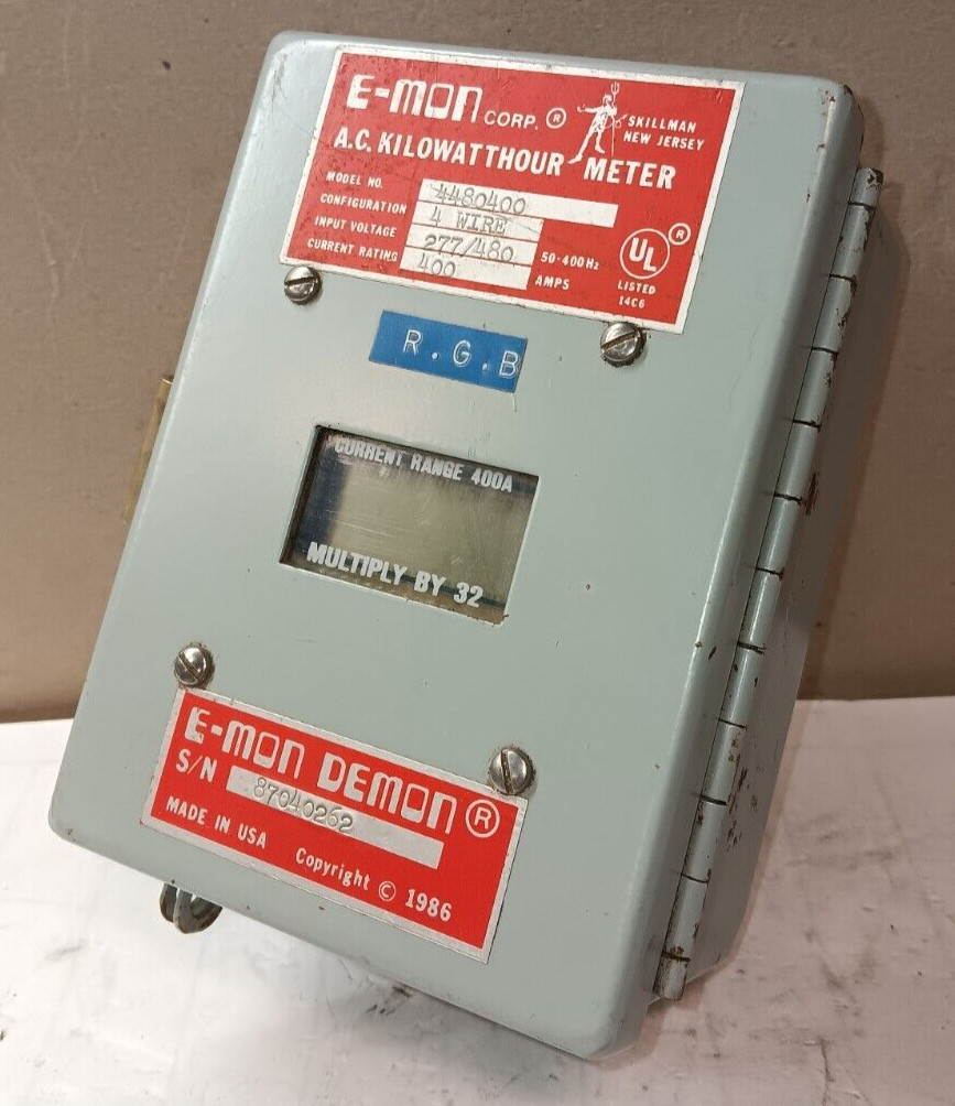 EMON CORP EMON DEMON 4480400 400 AMP AC KILOWATTHOUR METER 480/277 VAC 4-WIRE