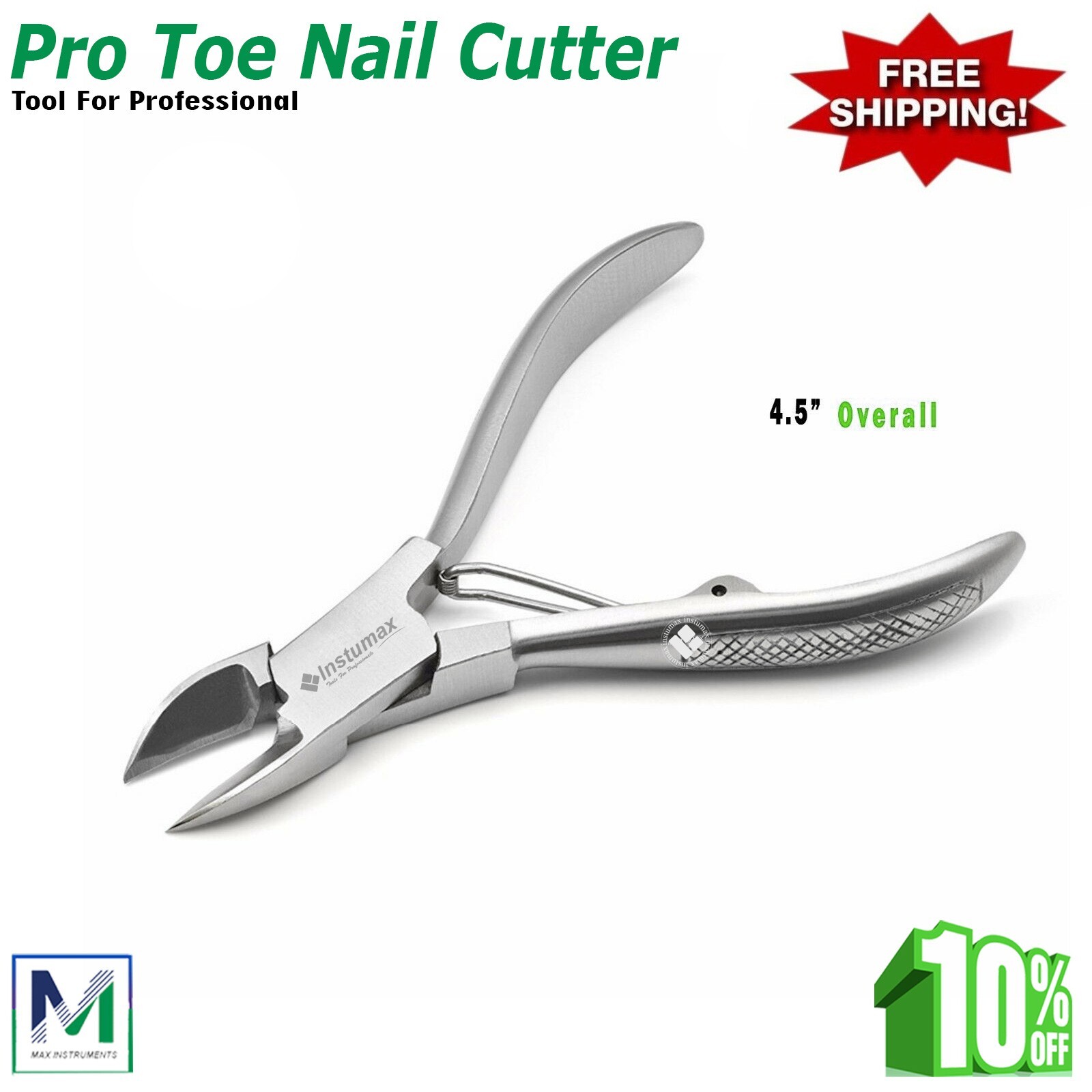 4.5" Professional Toe Nail Clipper / Nail Cutter Pedicure Care Too - Heavy Duty