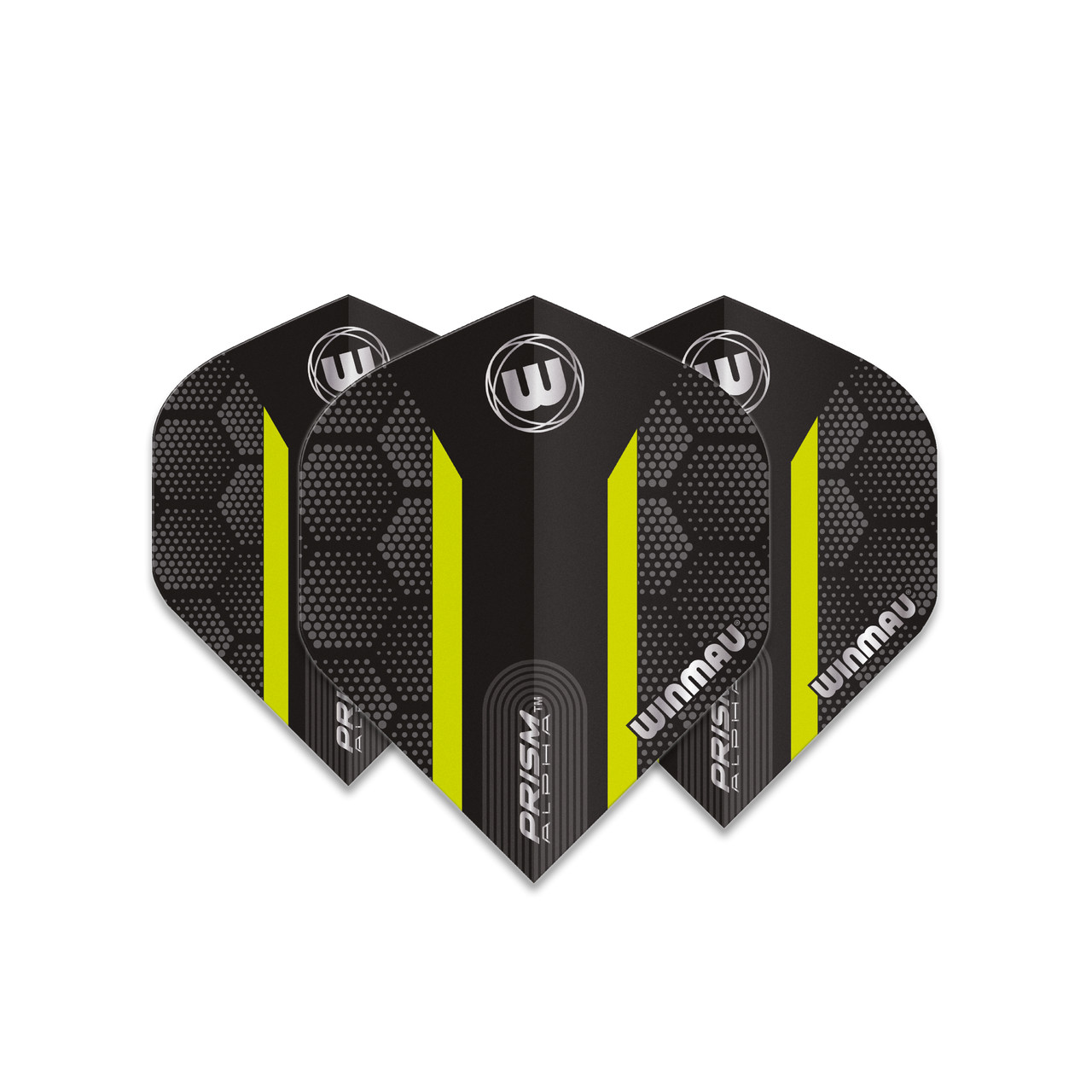 Winmau Prism Alpha Standard Dart Flight - Black, Grey & Green Logo