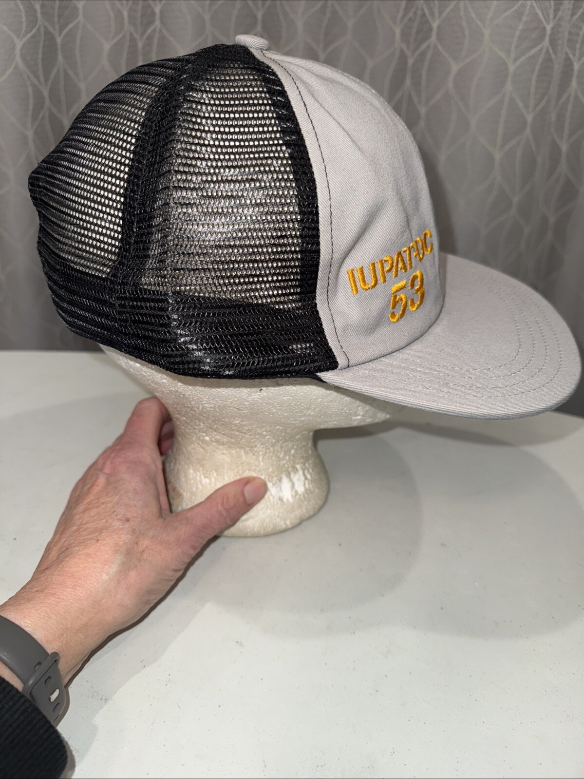 IUPAT-DC 53 on Front Gray Black Trucker Hat Cap Snapback Unionwear EUC