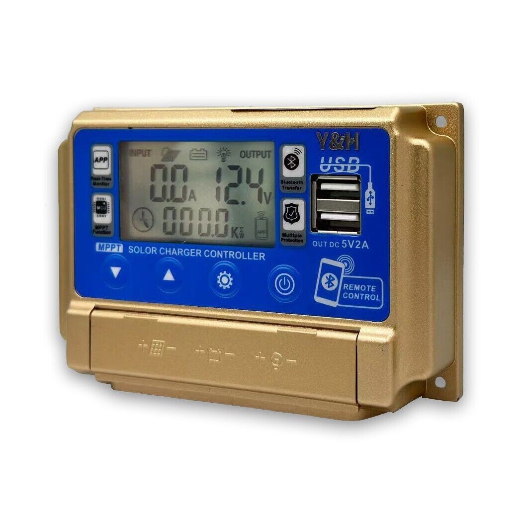MPPT 30A Solar Charge Controller LCD Display USB APP COMM for 12V 24V Battery