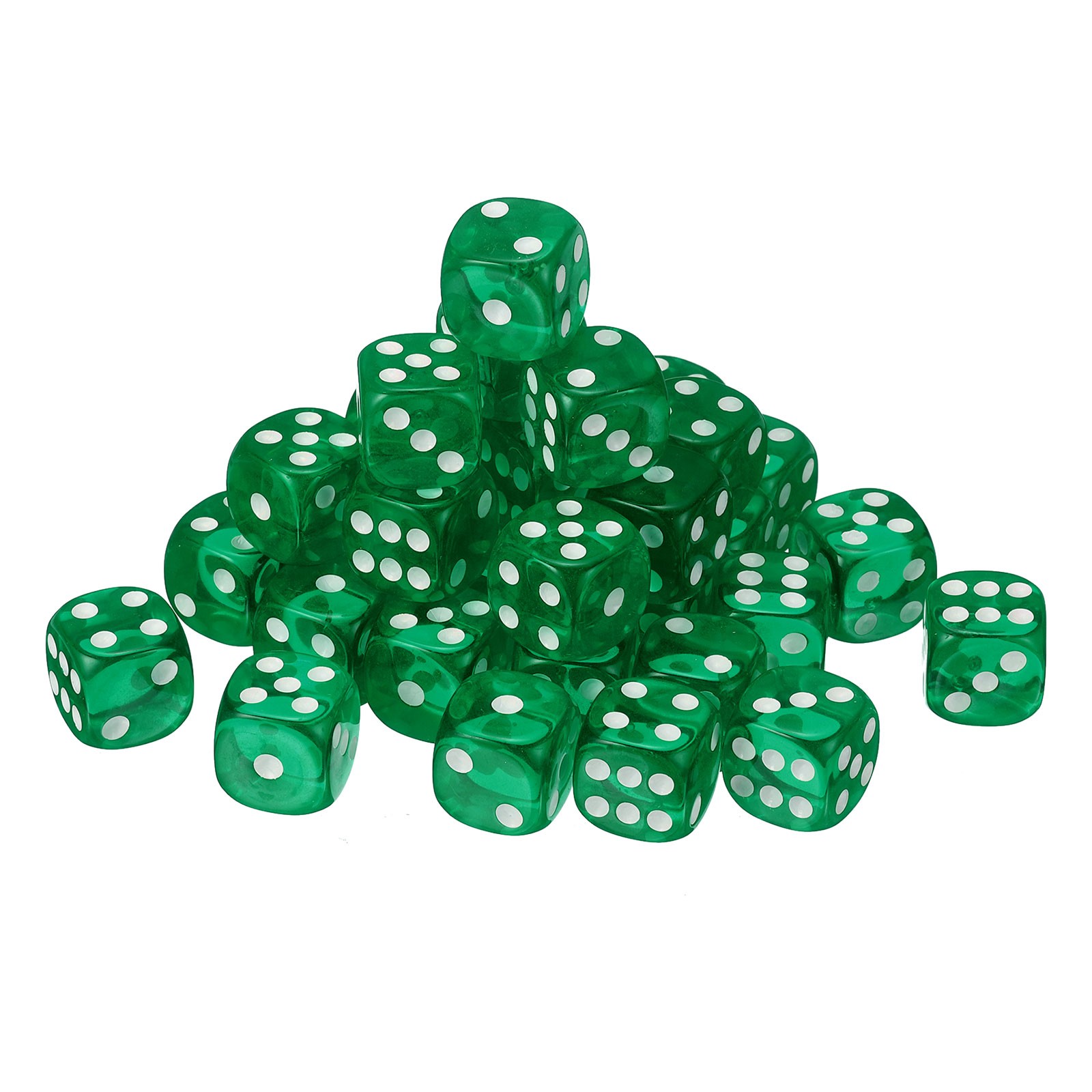 36Pcs 6 Sided Acrylic Dice 16mm/0.63" Rounded Corner Translucent Dice Green
