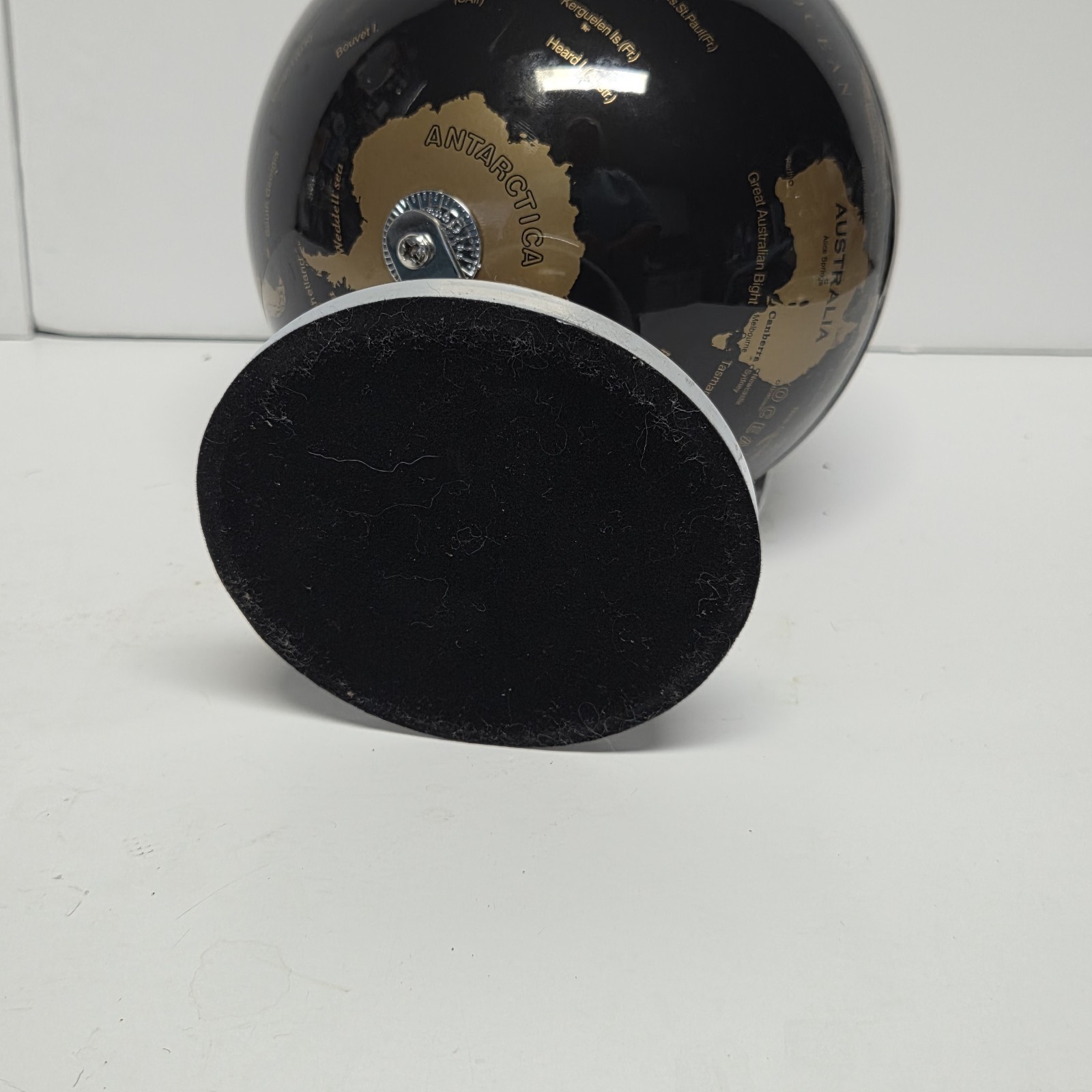 Decorative World Globe 7" Black with Gold Continents Tabletop