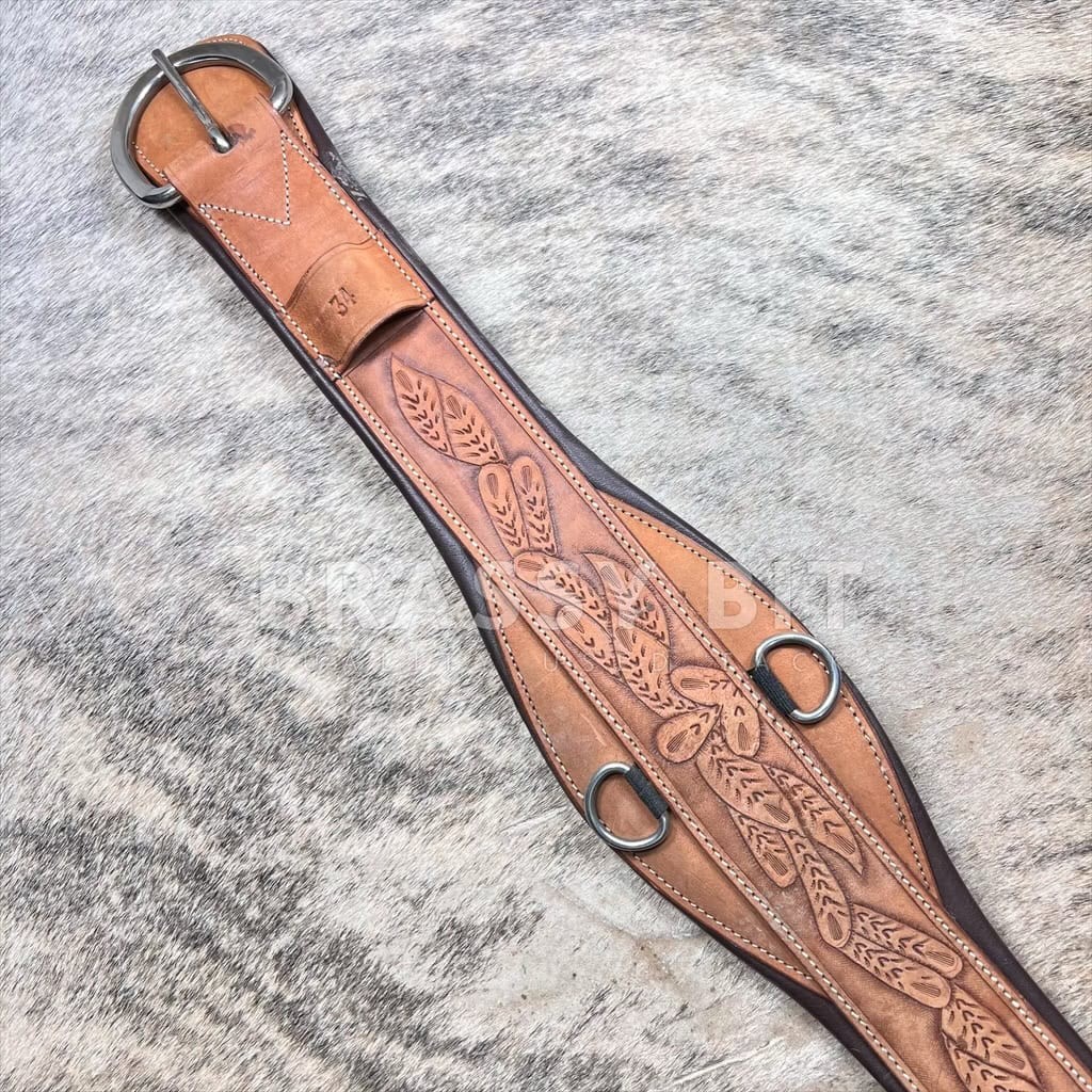 35" Tooled Leather Western Cinch