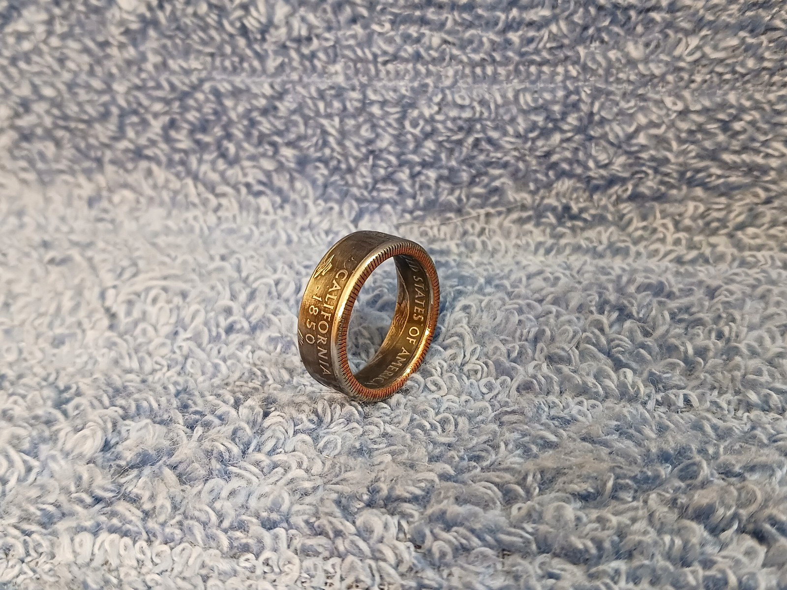 California Handcrafted Washington Quarters coin ring, size 5- 1/2  2005