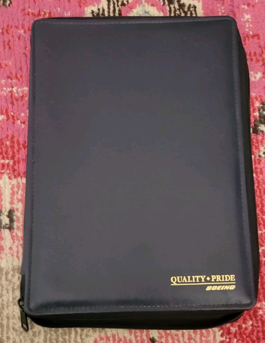 Vintage Boeing Zipper Shut black planner with notepad holder portfolio business