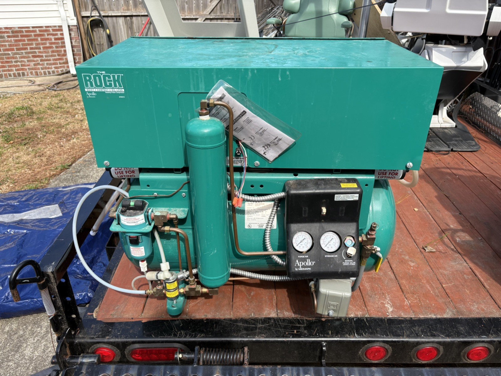 Midmark Apollo "The Rock" Dental Triple Head Oil-less Air Compressor - 5 Users