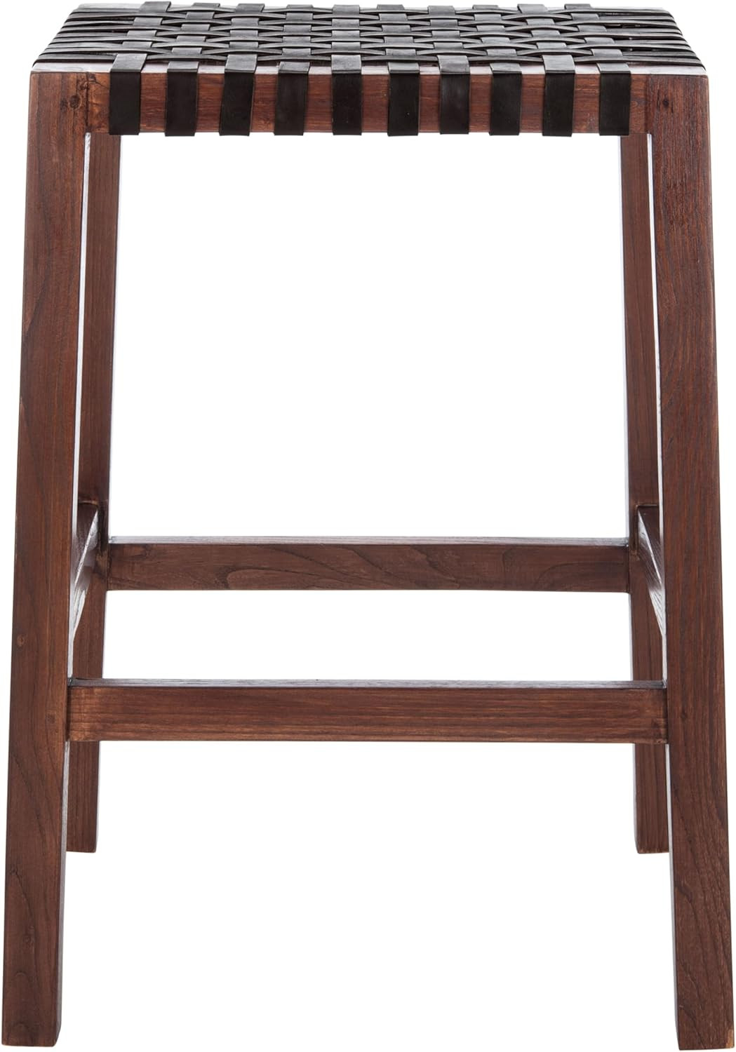 Home Capri Brown Wood and Leather 27-Inch Counter Stool