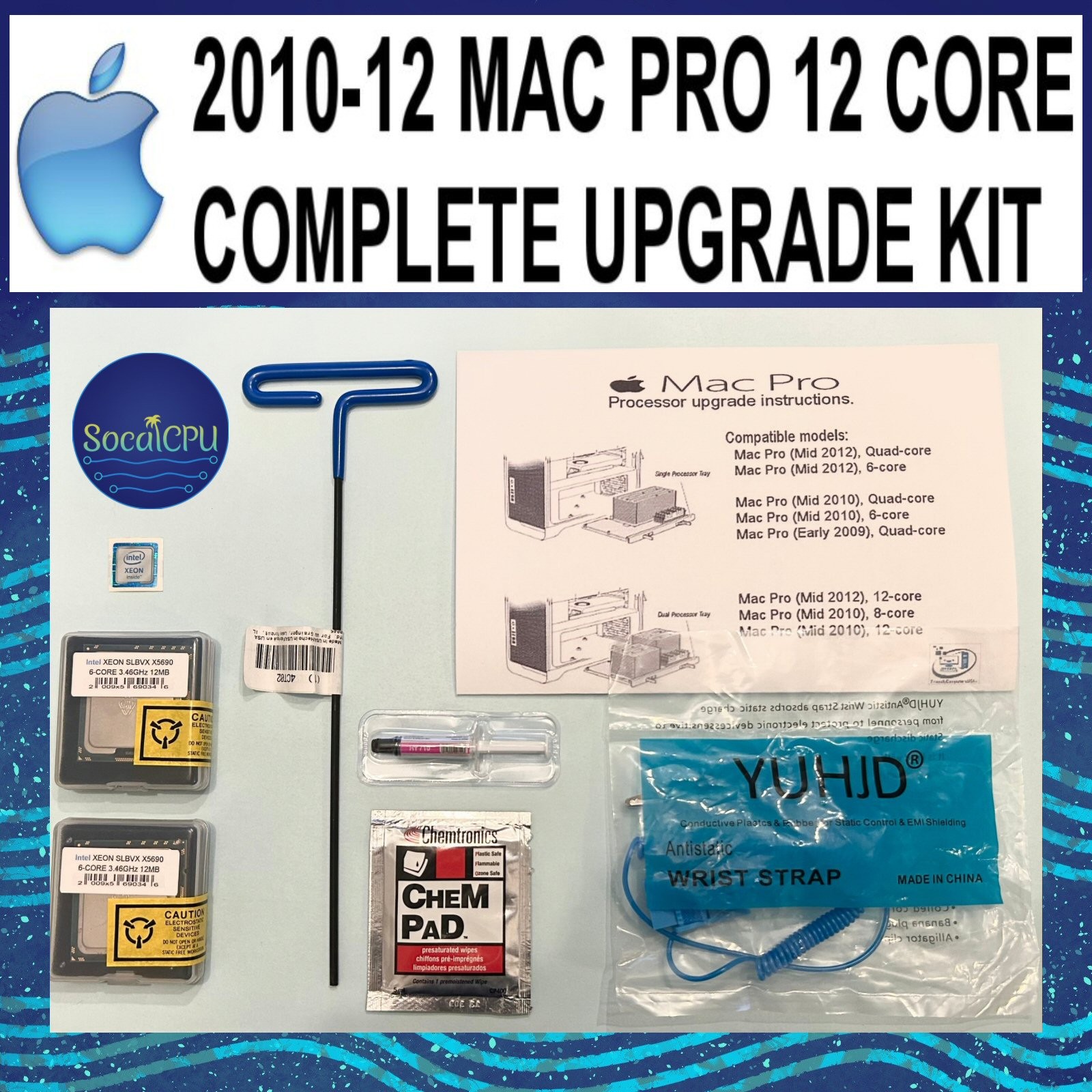 Twelve 12 Core Apple Mac Pro 5,1 CPU Processors kit to X5690 3.46GHz 2010,2012