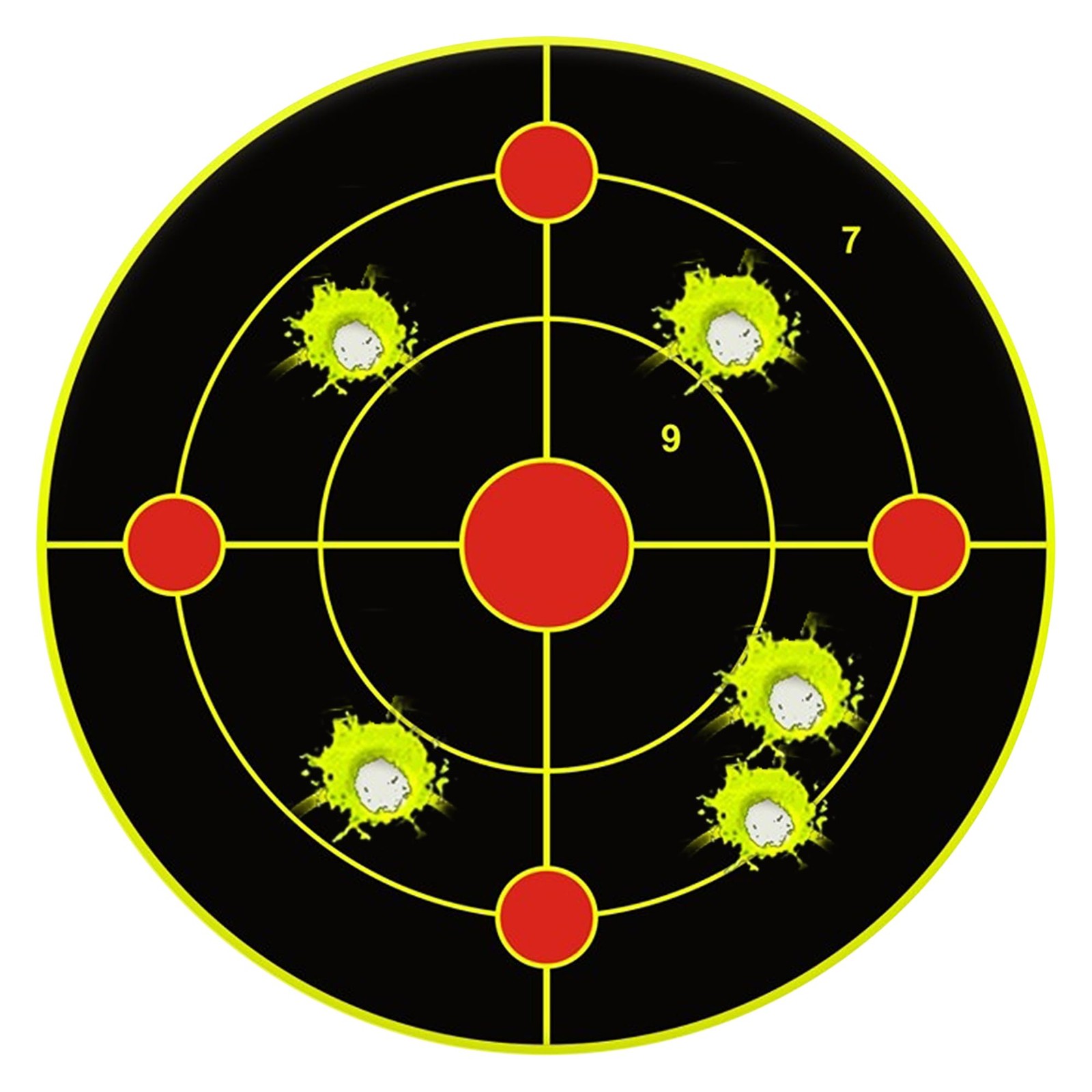 6 Inch 100 Pack Splatter Targets, Self-Adhesive Shooting 6", Circle-Yellow