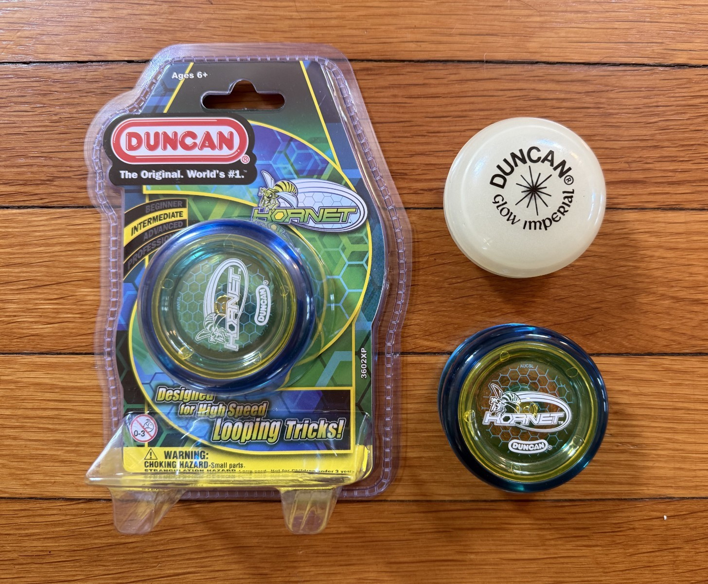 Lot of 3x Duncan Yo-Yo New Hornet Used Hornet Used Glow-in-Dark Imperial