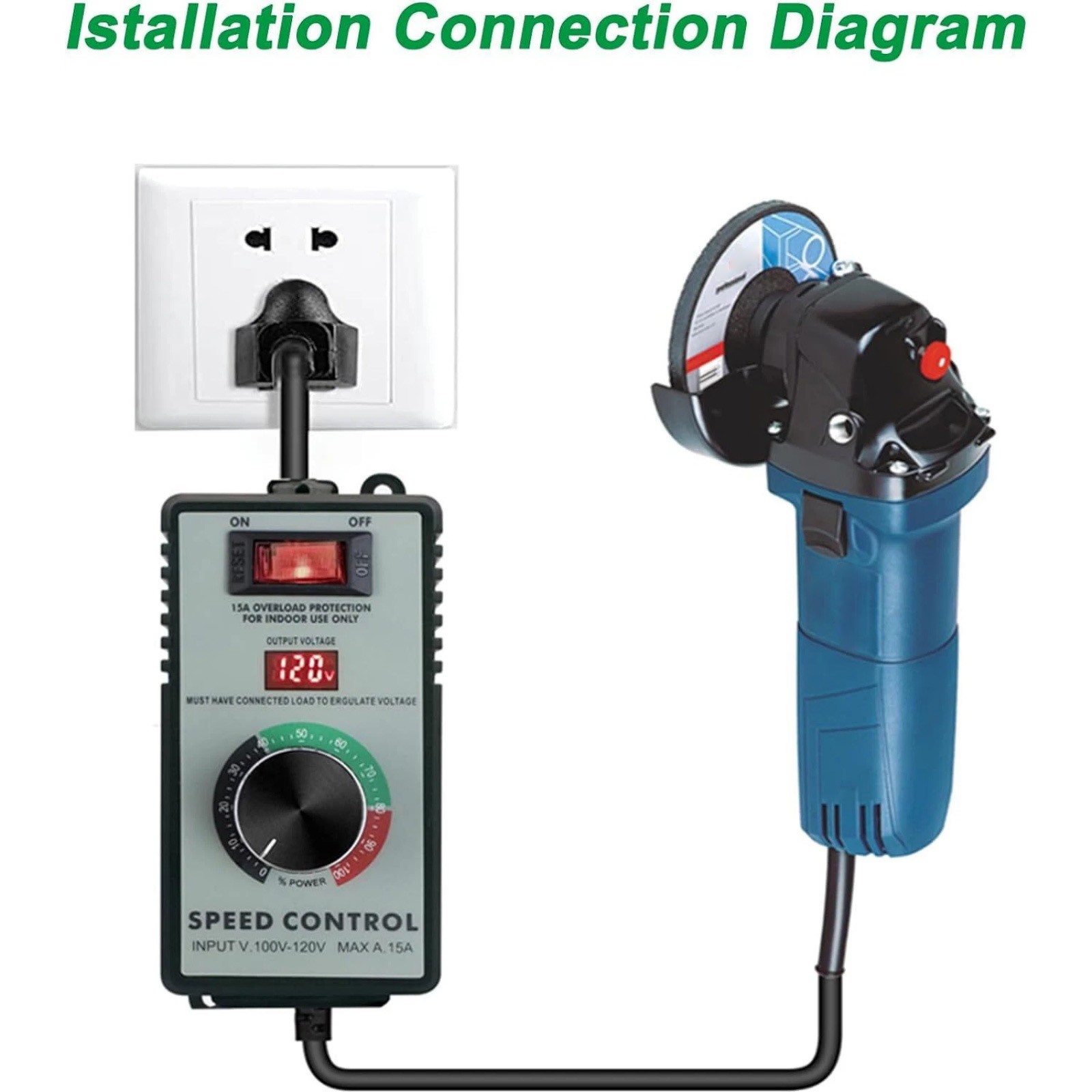 AC Motor Speed Controller 120V with Overload Protection for Electric Heaters
