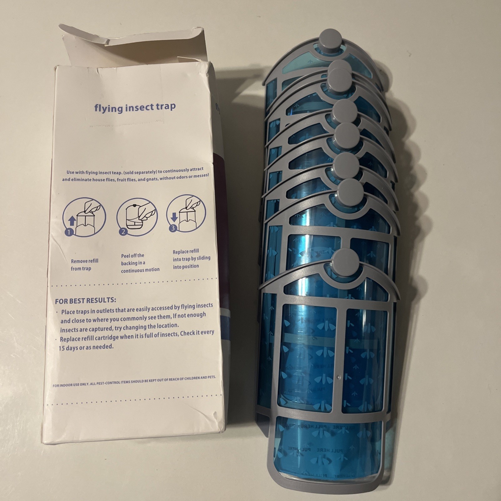 Flying Insect Trap Refills ZEVO Compatible, Indoor Fruit Fly Refill 1pack-8pcs