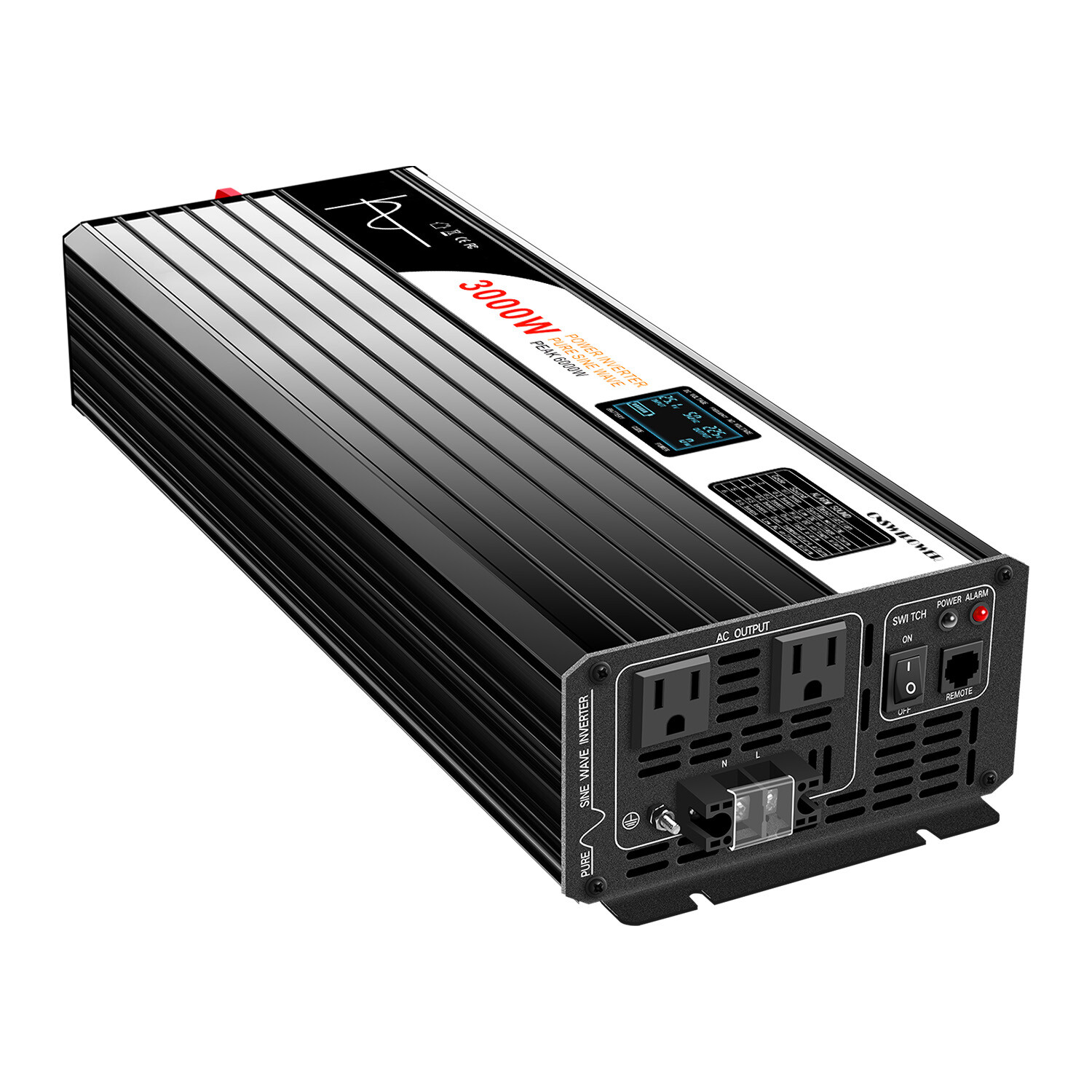 72V 3000W Pure Sine Wave Power Inverter DC 72V to 120V AC for Car Truck Home