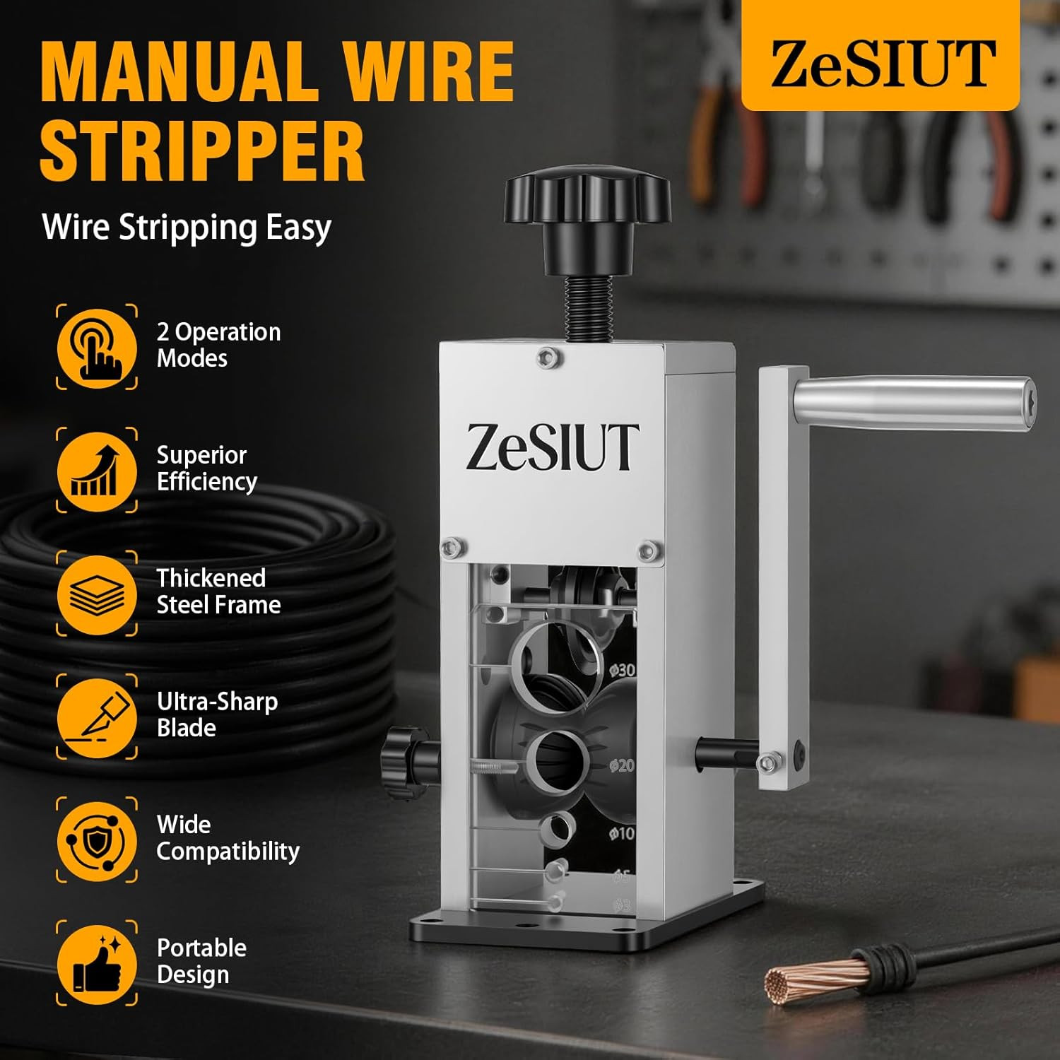 Manual Wire Stripper Machine,0.12"-1.18" Wire Stripping Machine, Wire Stripping