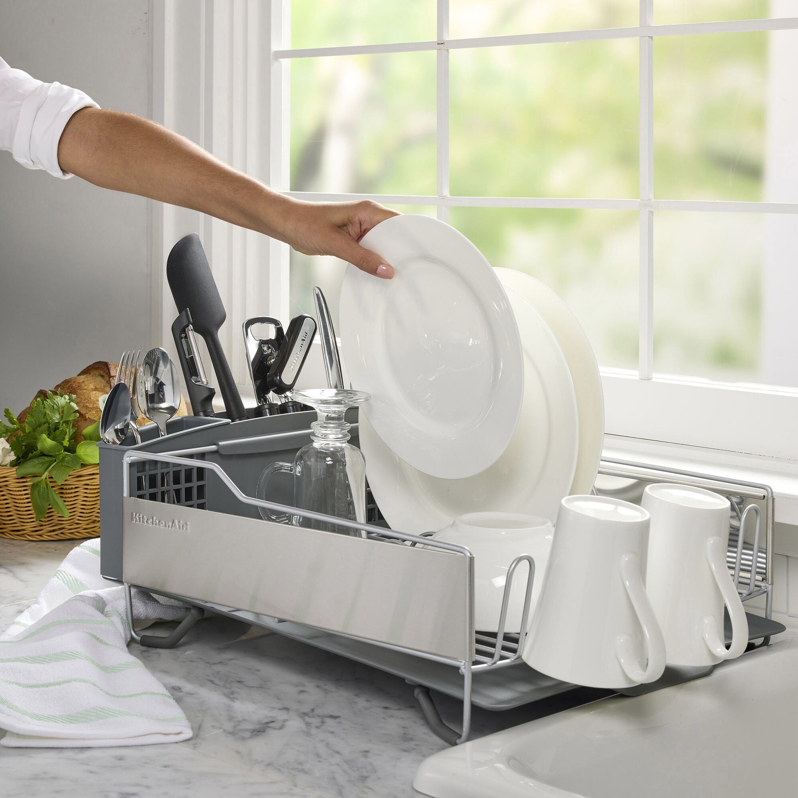 KITCHENAID STAINLESS STEEL FULL- SIZED DISH-DRYING RACK