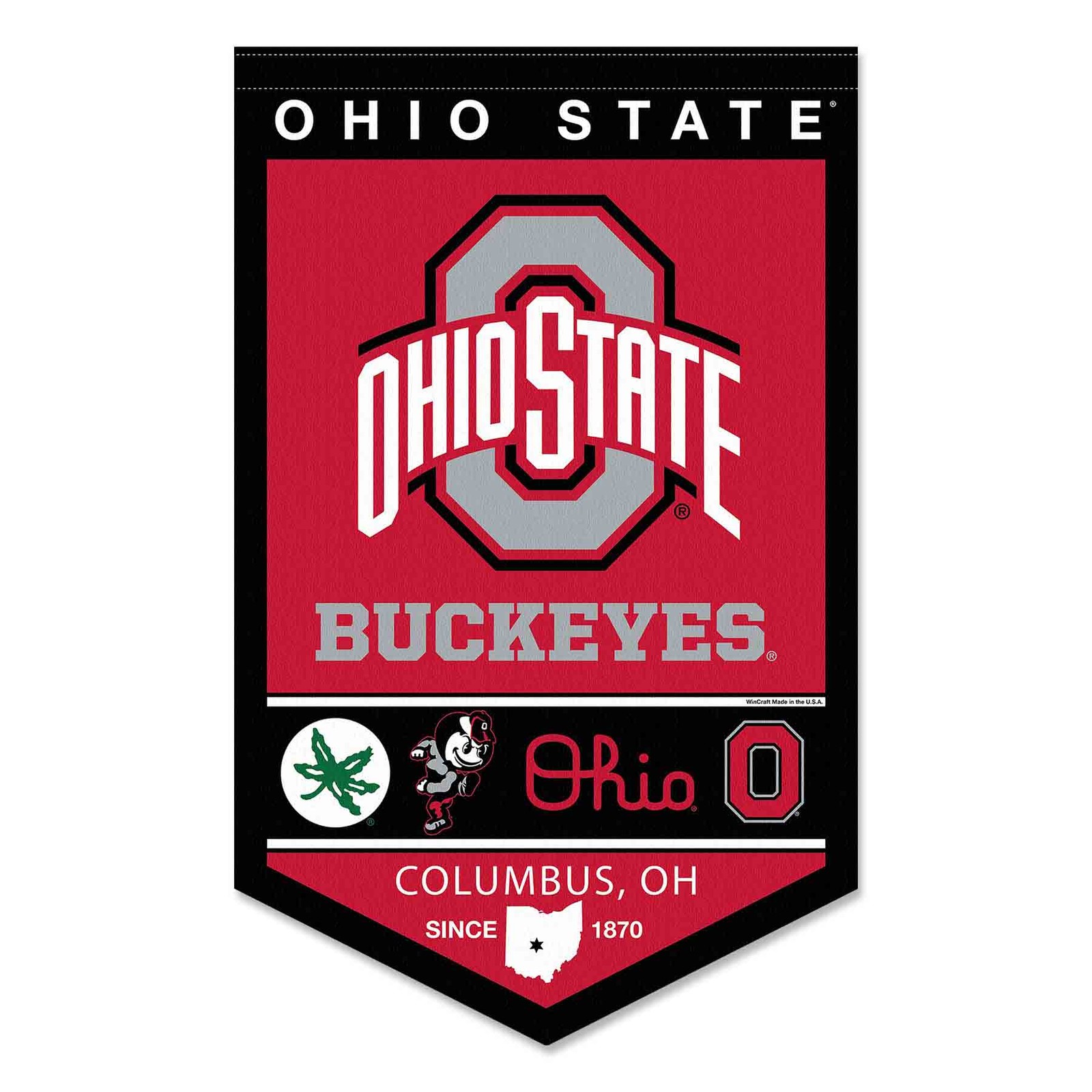Ohio State Buckeyes Heritage Logo History Banner Pennant