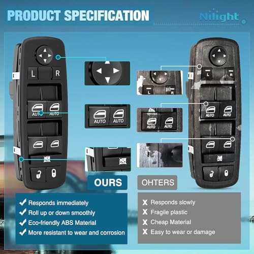 Power Master Window Switch Compatible Grand Caravan&Town & Country 2012-2017