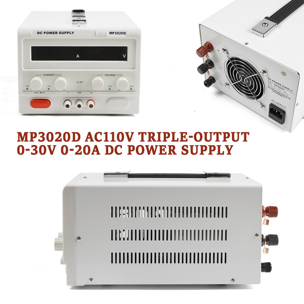 DC Power Supply Variable 30V 20A Adjustable High Precision Digital & Power Cord