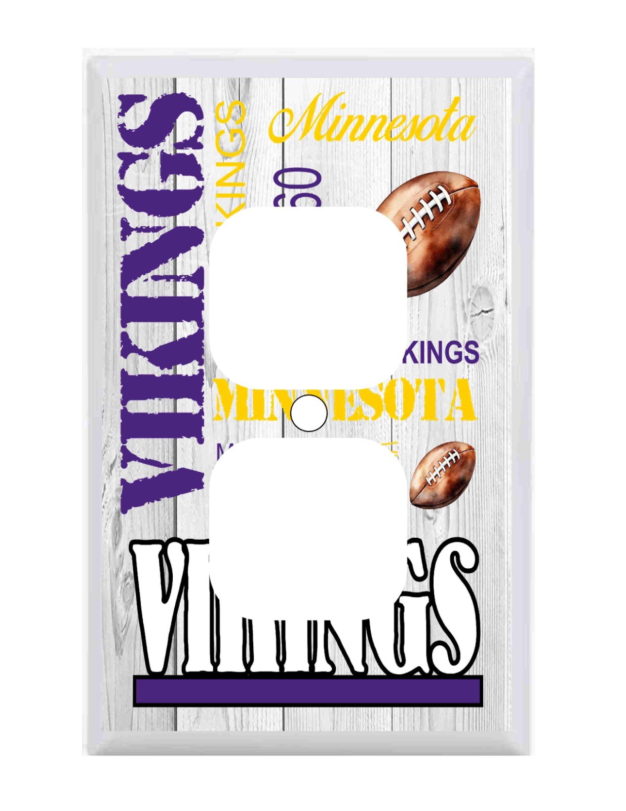 Minnesota Vikings Subway Art Standard wall outlet cover NFL Man Cave Office men