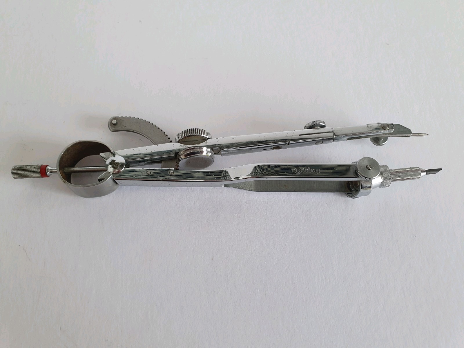 Vintage Rotring Bow Compass Technical Drawing Set with Original Case