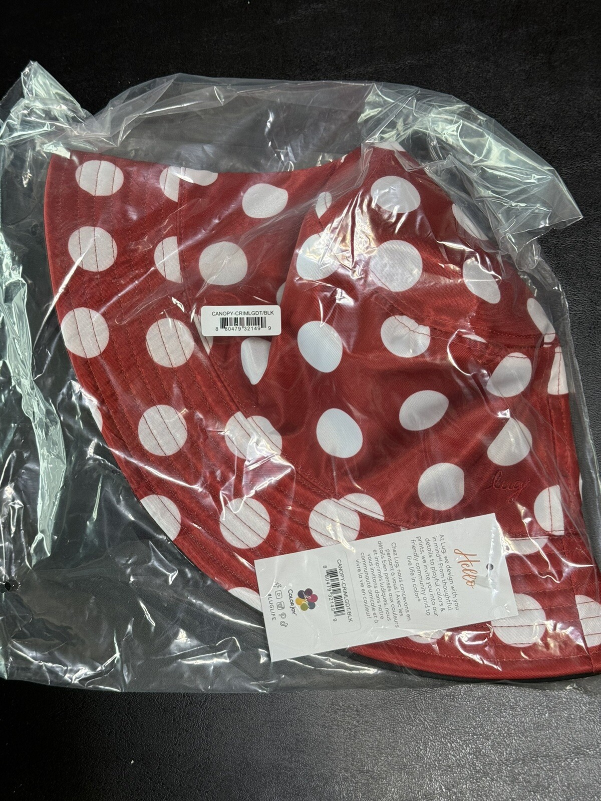 Lug Canopy Bucket Hat Crimson Large Dot Polka Dot Reversible Minnie Mouse 412
