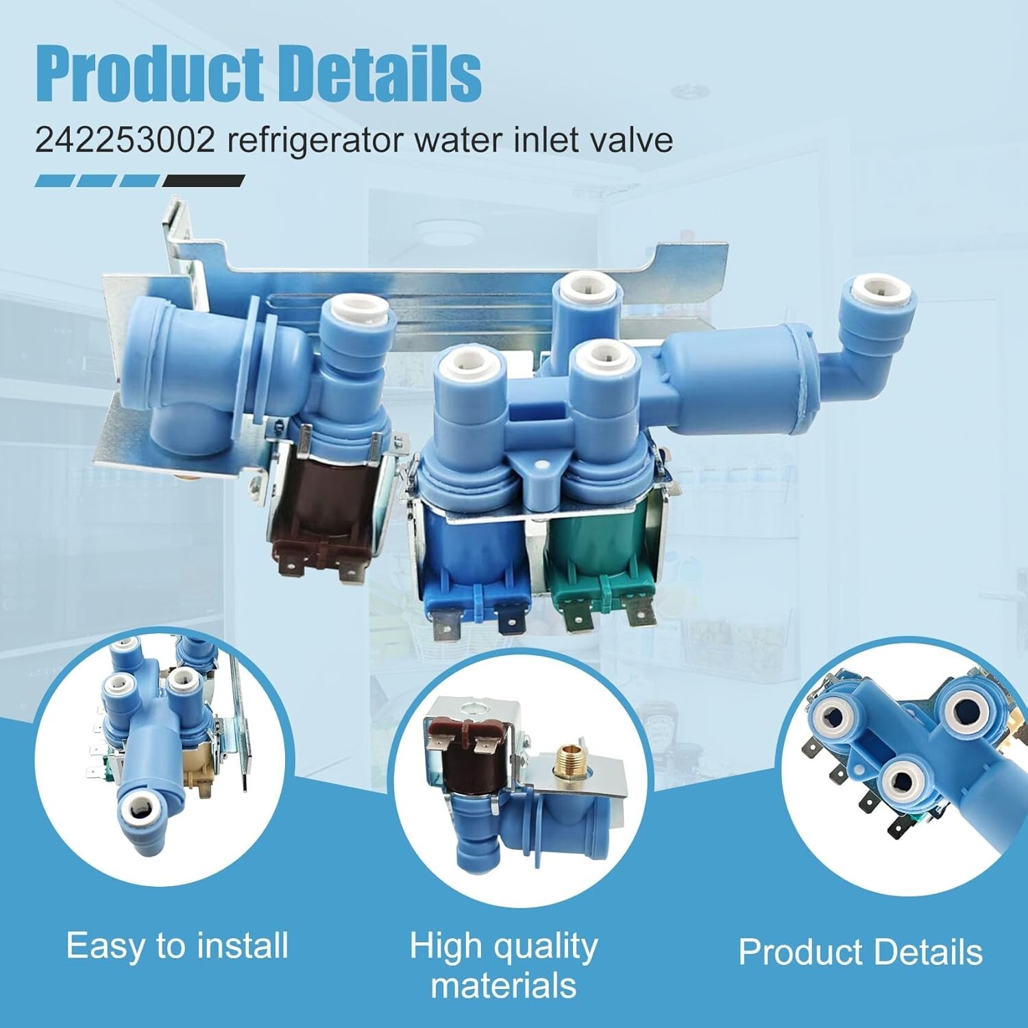 242253002 Refrigerator Ice Maker Water Inlet Valve for frigidaire electrolux