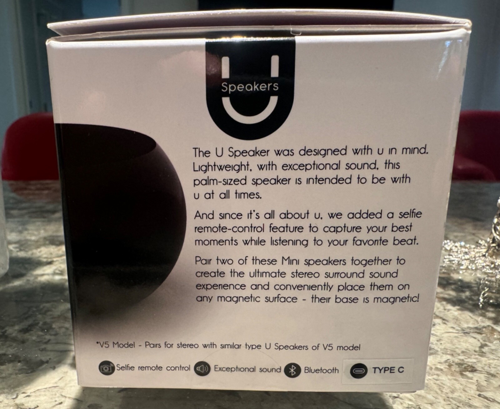 U WIRELESS MINI SPEAKER MATTE BLACK Rechargeable Bluetooth 30-MINI BLACK PerFecT