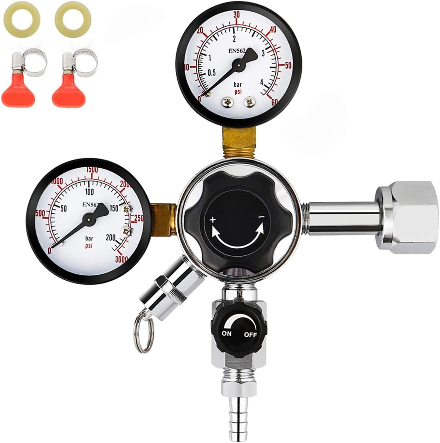 Dual Gauge Co2 Regulator Beer Kegerator Co2 Regulator Beer Keg Dual-Stage Kegera