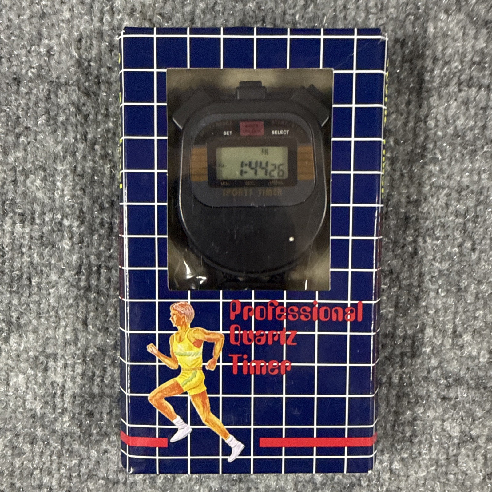 Vintage Professional Quartz Stopwatch Sports Timer w/ Box NEW TESTED & WORKS
