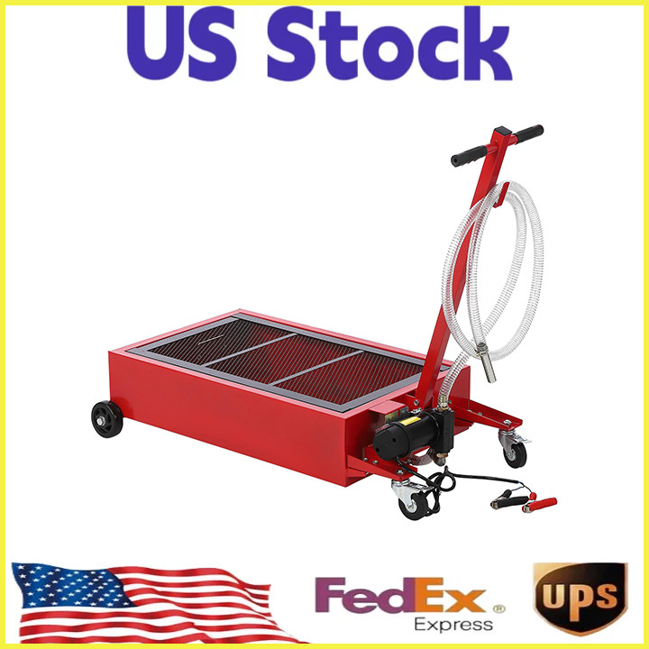 20Gal Oil Drain Pan,Low Profile Oil Drain Pan w/12V Electric Pump&8FT Hose Oil