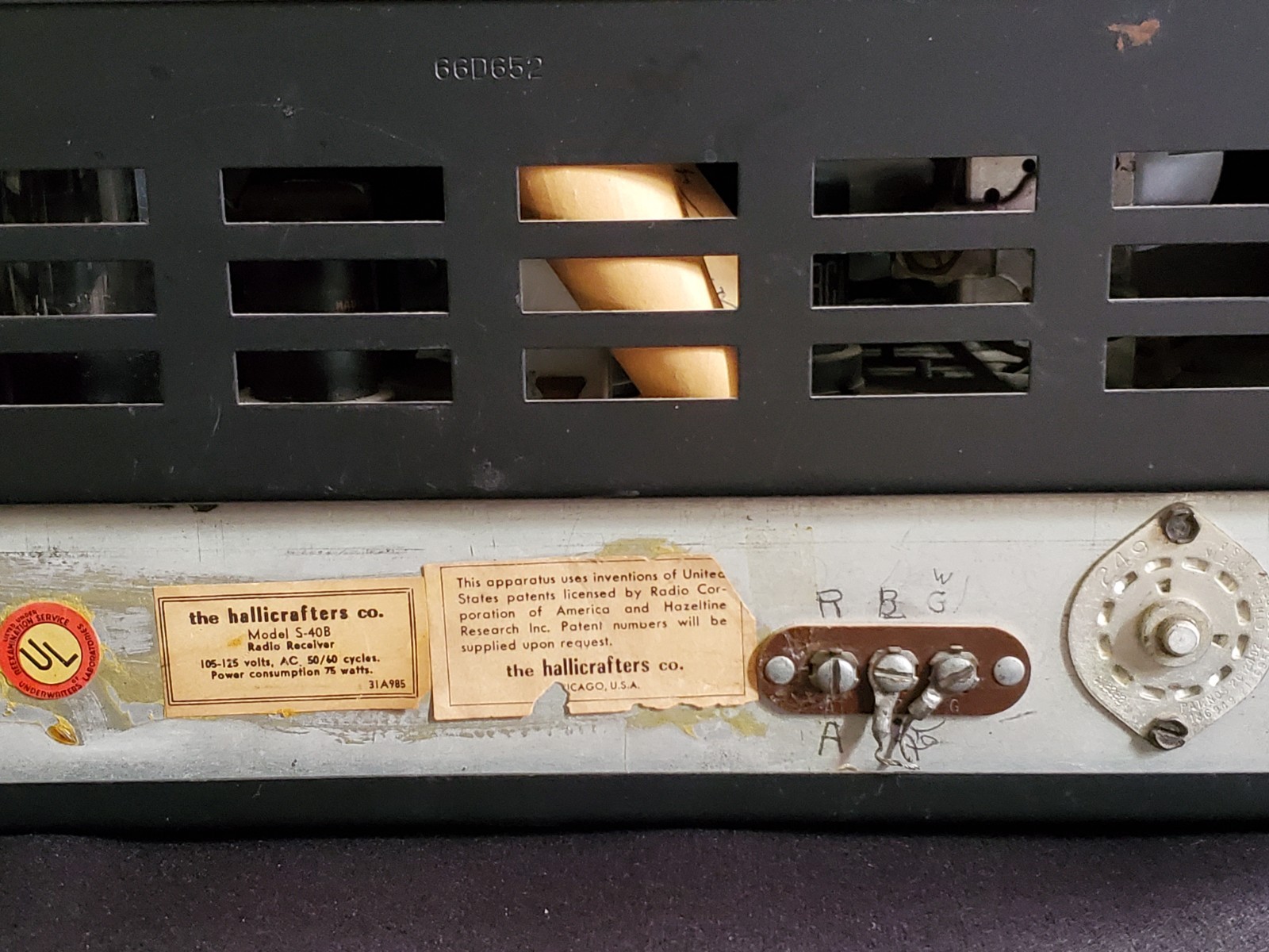 Hallicrafters Mod S-40B Vintage Shortwave Receiver Turns On *Untested*