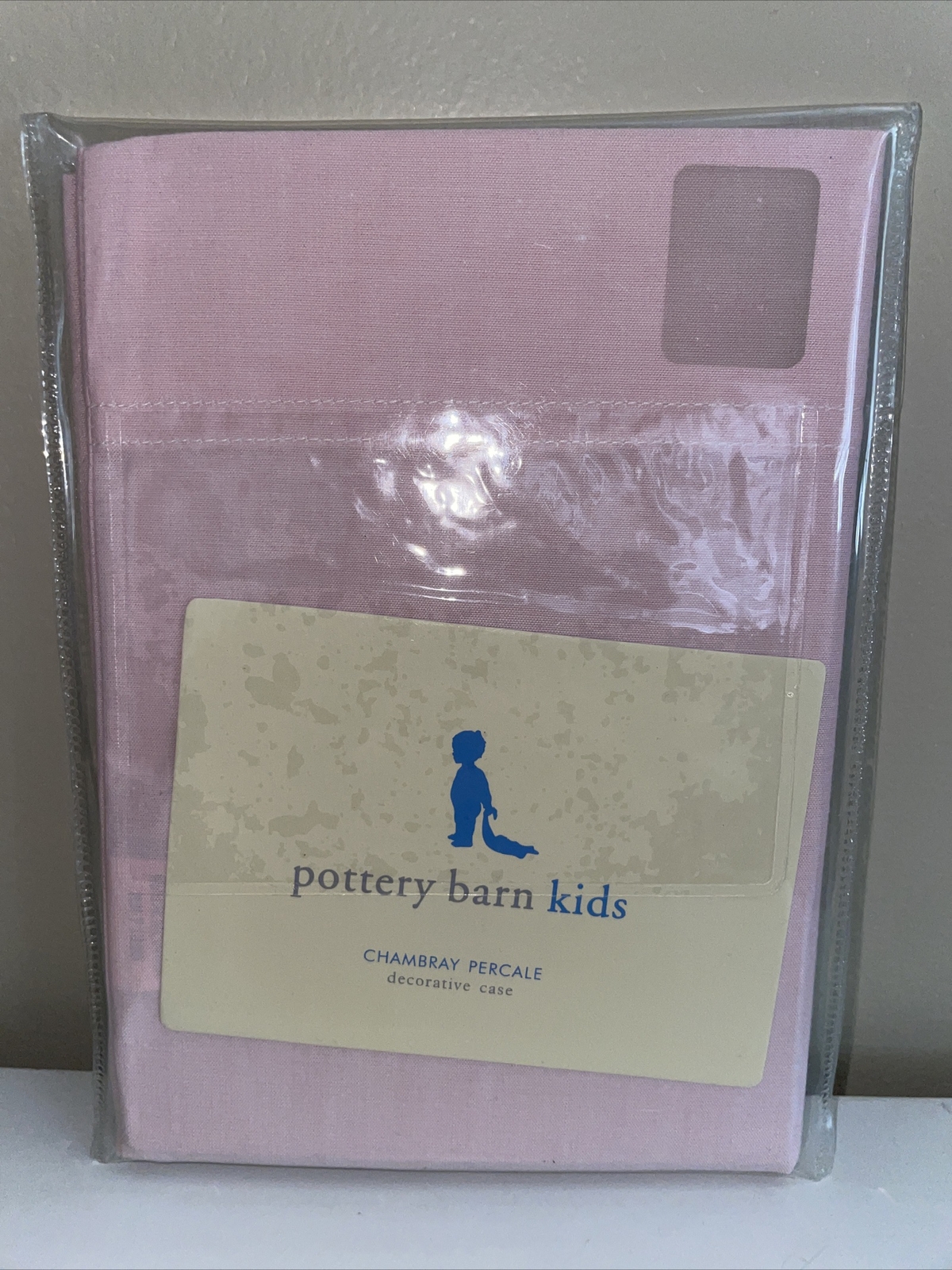 Pottery Barn Kids Pink Chambray Percale Decorative Case 100% Cotton 200 Thread