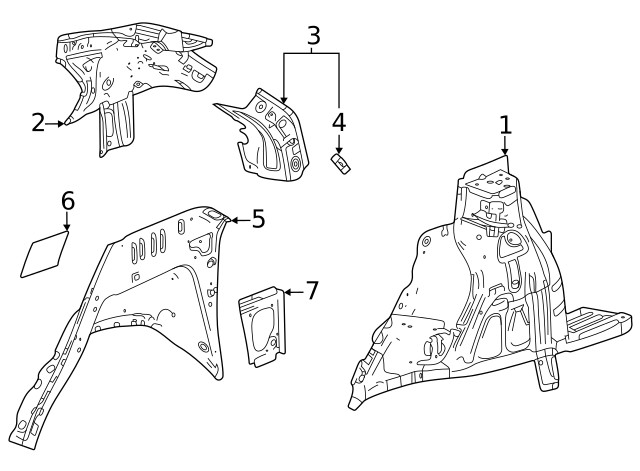 Genuine GM Inner Quarter Panel 60003509