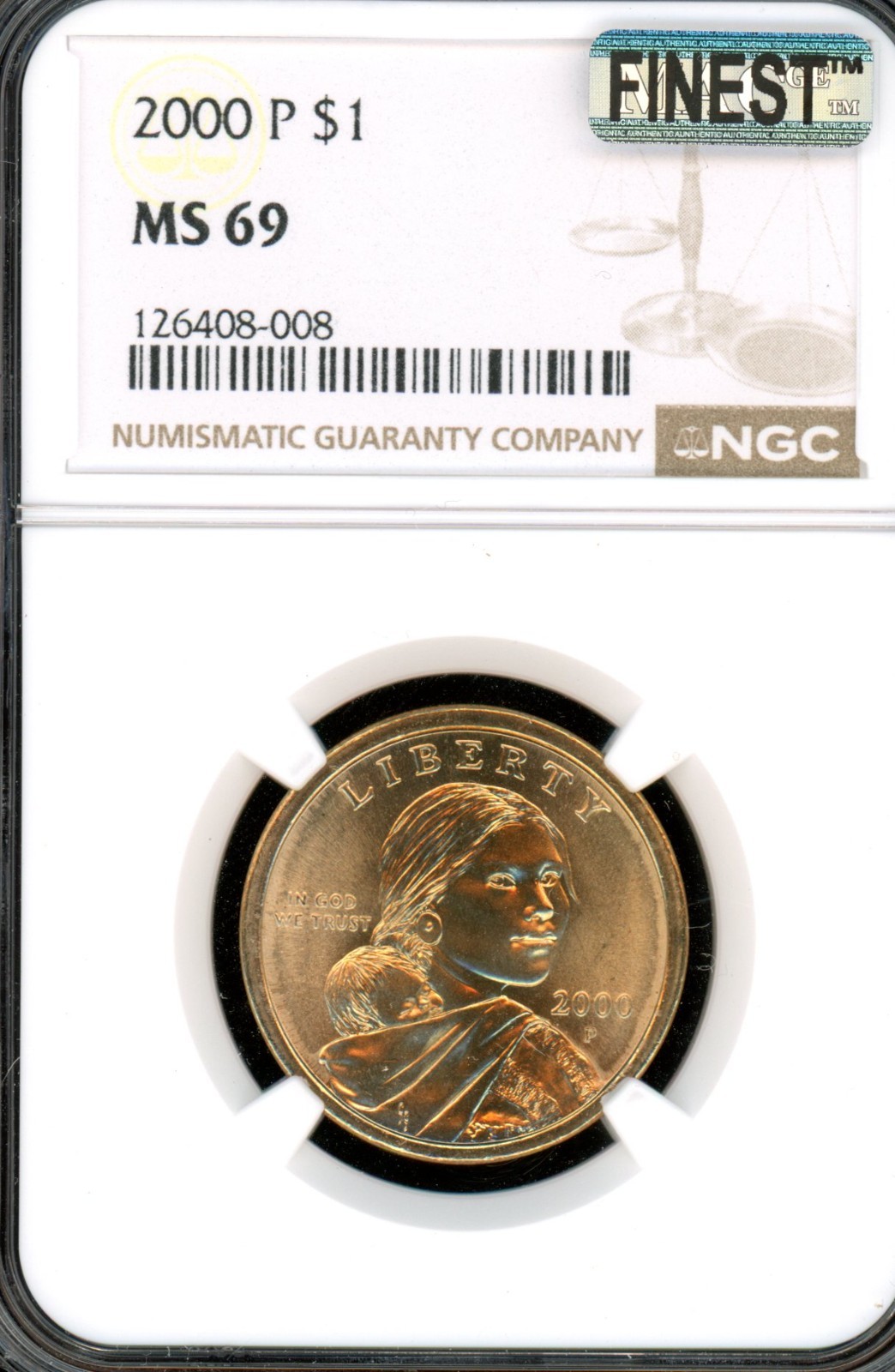 2000 P SACAGAWEA DOLLAR NGC MS69 SMS MAC FINEST & SPOTLESS .