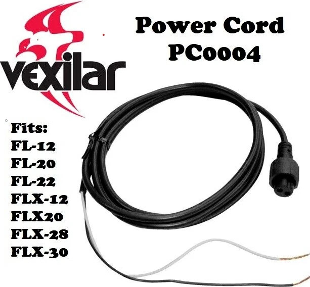 Vexilar Power Cord for FL12 And FL20 Flashers PC0004 1896-0079 BRAND NEW 6' Ft