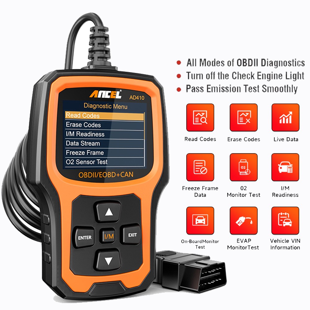 ANCEL OBD2 Scanner Fault Code Reader Car Diagnostic Tool Check Engine Management