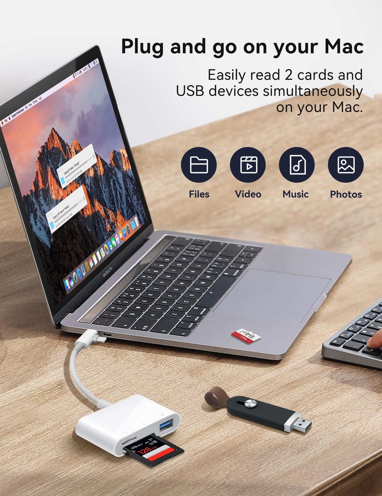 OPxjzws SD Card Reader for iPhone, Adapter with Lightening & USB C...