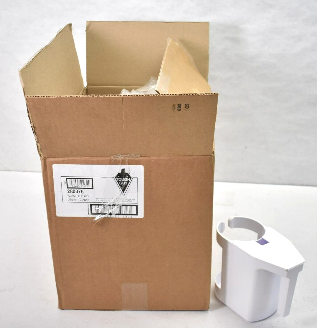 Lot of 12 Tough Guy Toilet Cleaning Caddies Caddy Bowl 6" OAL White 280376