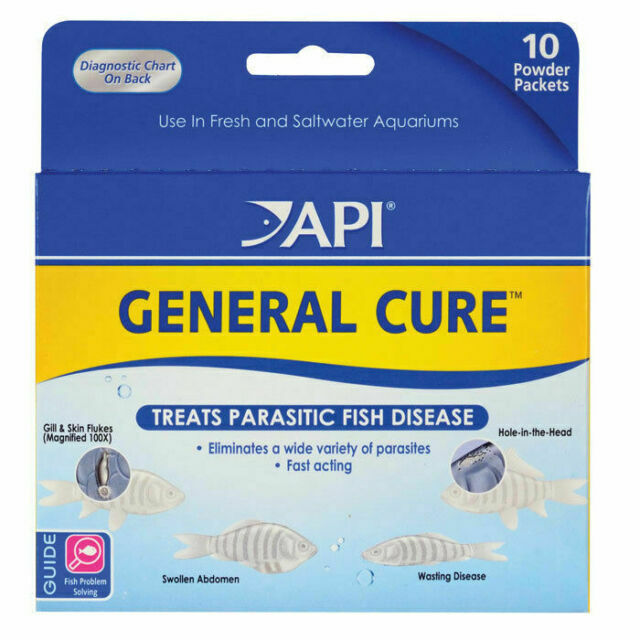 API General Cure Powder Treat parasitic fish diseases 10 Powder Packets